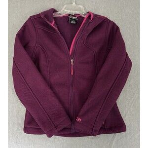 CB Sports Jacket Plum Purple Full Zip Pockets Woven Knit Fleece - Size Small